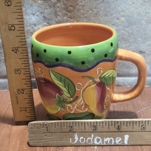 Laurie Gates Market Garden Vegetable Coffee Tea Mug Orange Cup - Picture 8 of 11